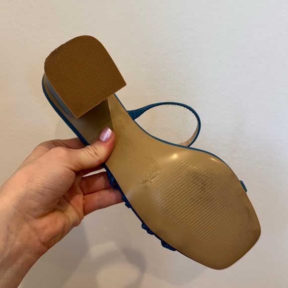 Journee Collection Women Blue Emory Open Square Toe Block Heel Sandals Size 8 - Picture 6 of 14